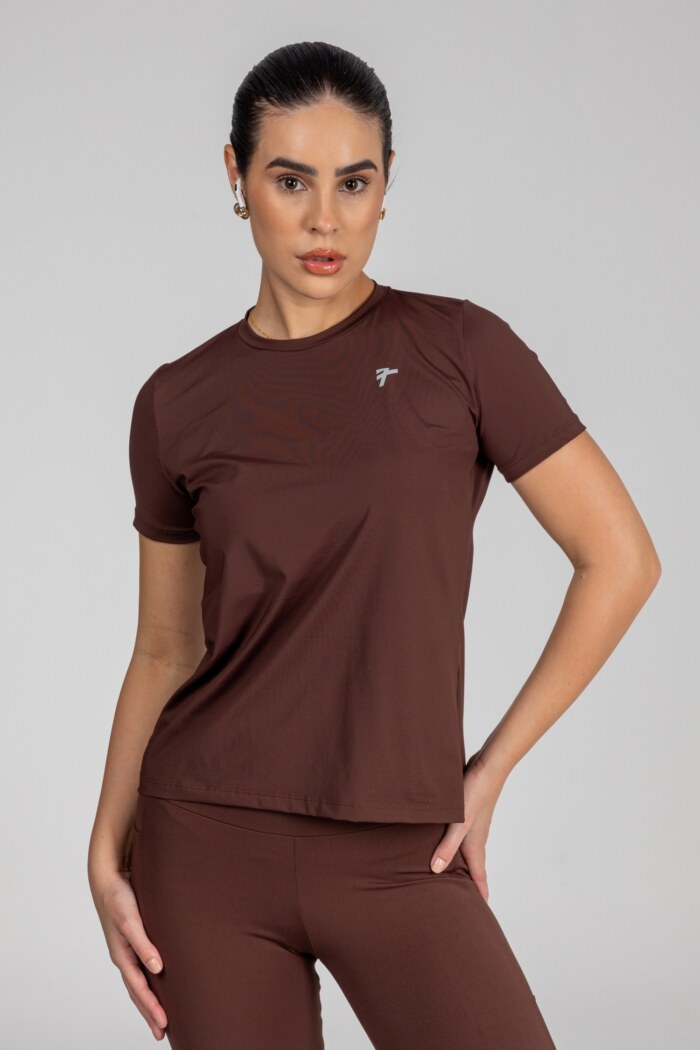 Camiseta Feminina Slim Fit Manga Curta
