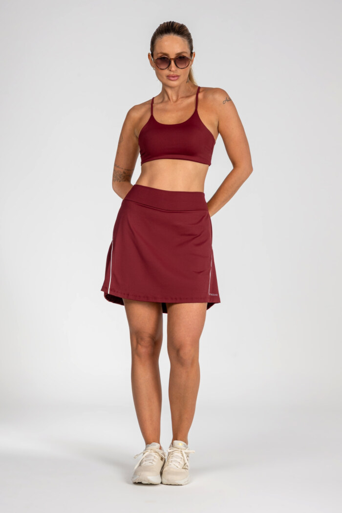 Short Saia Feminino Alongada com Compressão Interna